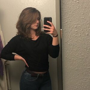 Black blouse with 3/4 sleeves